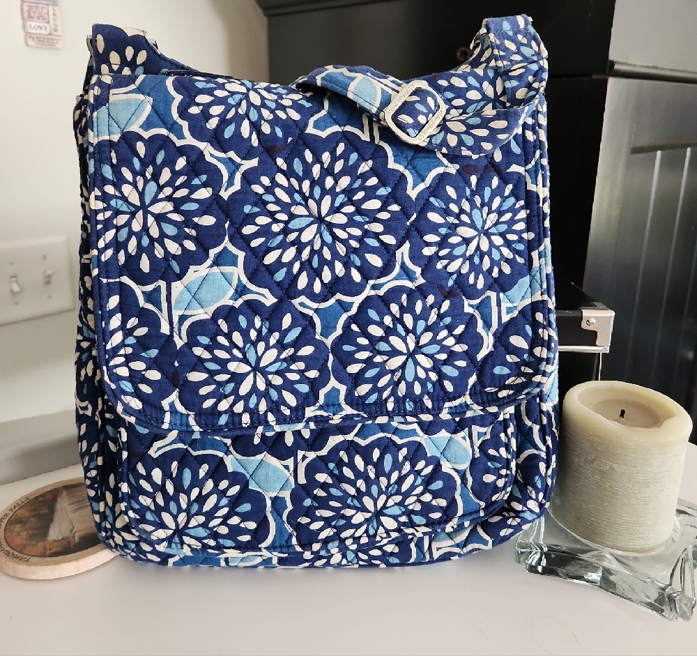 Vera Bradley Blue Floral Quilted Crossbody Bag